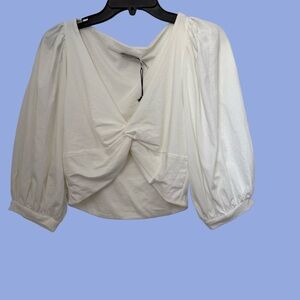 Elegant White Women's Crop Top medium nwt